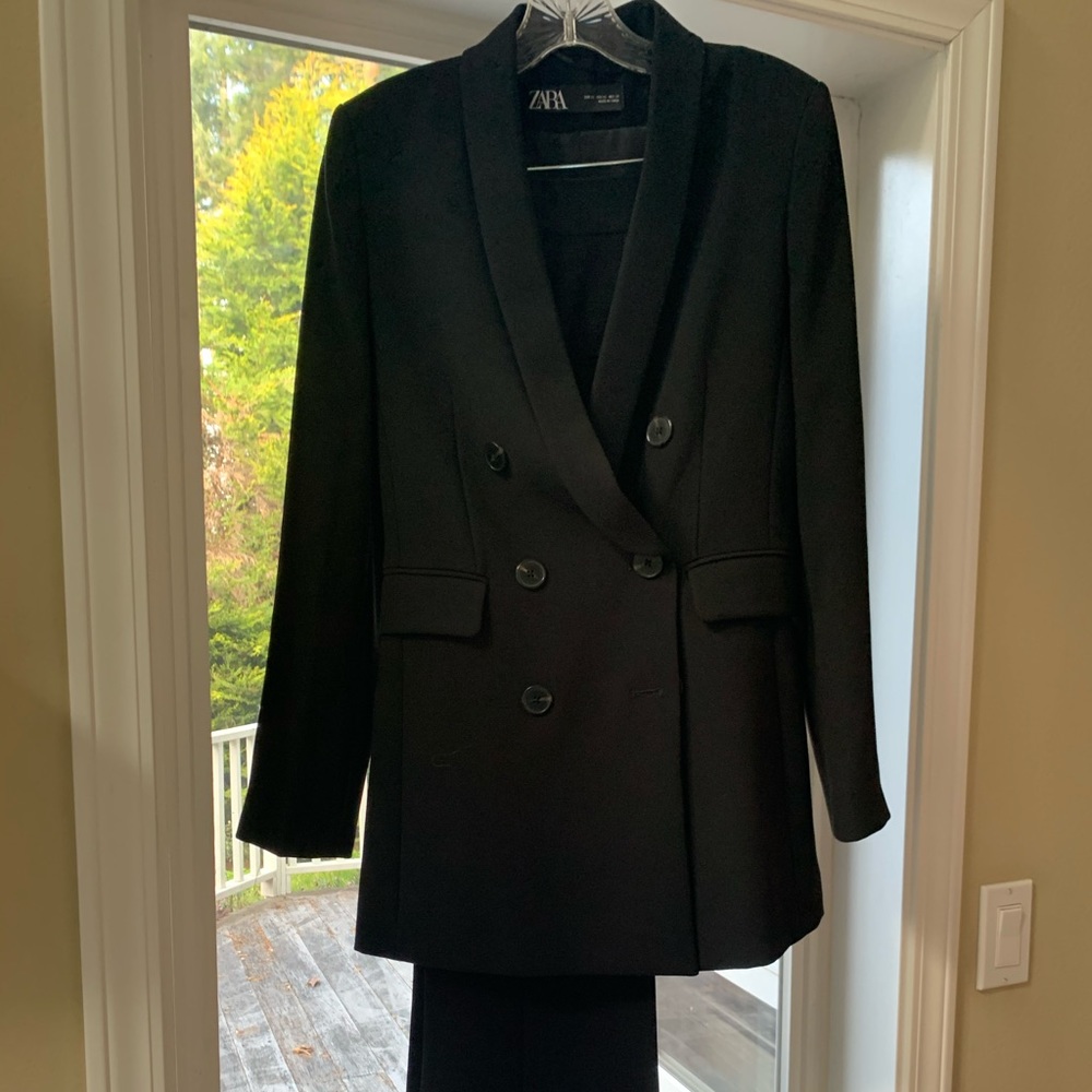 Zara Black Double Breasted Blazer XS!